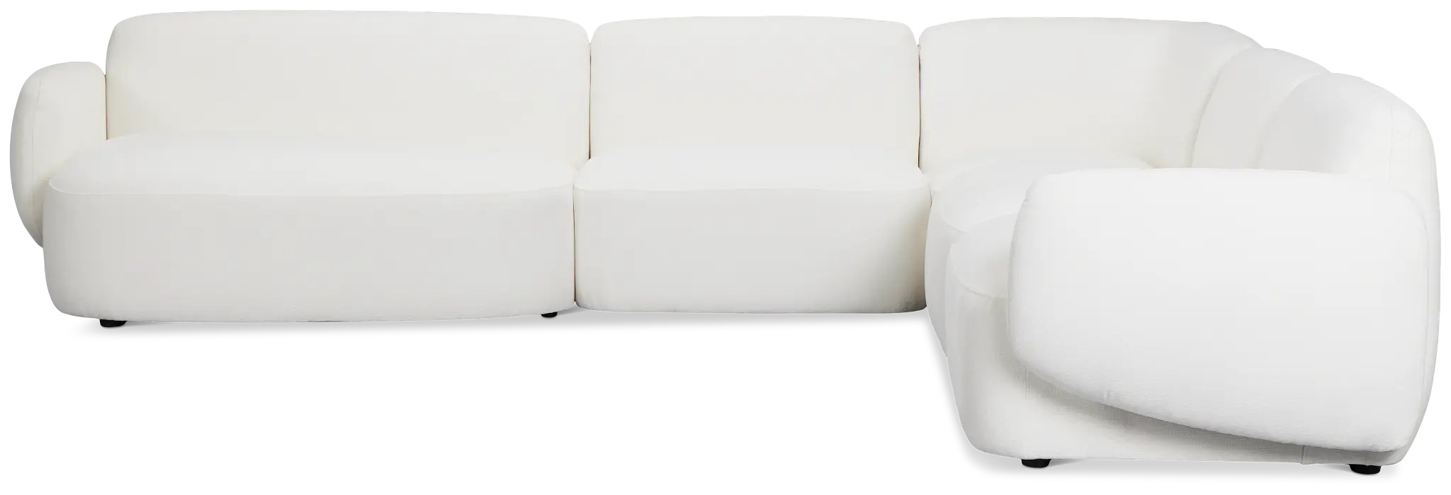 Halsey White Fabric Medium Left Facing Cuddler Sectional Halsey White Fabric Medium Left Facing Cuddler Sectional