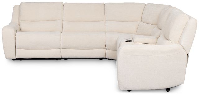 Bennett Light Beige Fabric Medium Triple Power 2-arm Sectional