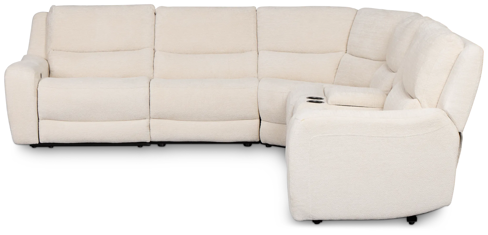 Bennett Light Beige Fabric Medium Triple Power 2-arm Sectional