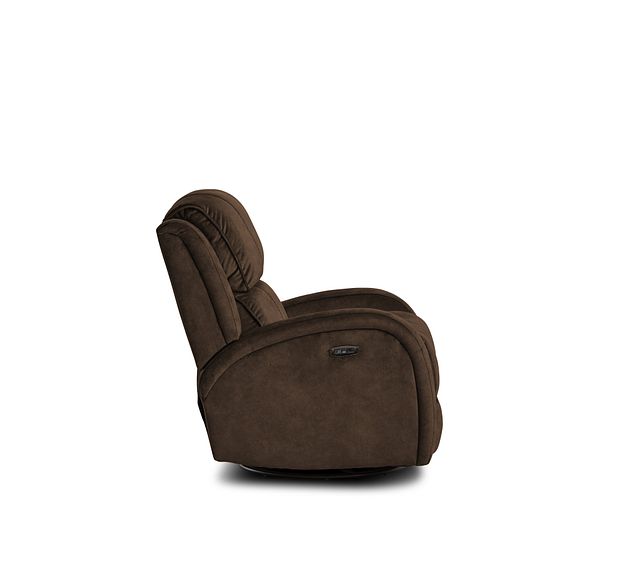 Jack Dark Brown Micro Power Swivel Glider Recliner