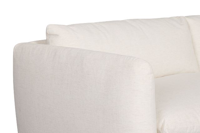 Serena White Fabric 5-piece Left Facing Bumper Sectional