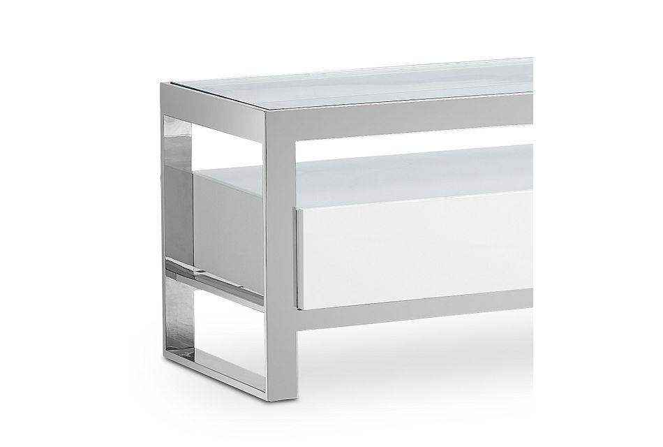 Miami White Glass Tv Stand