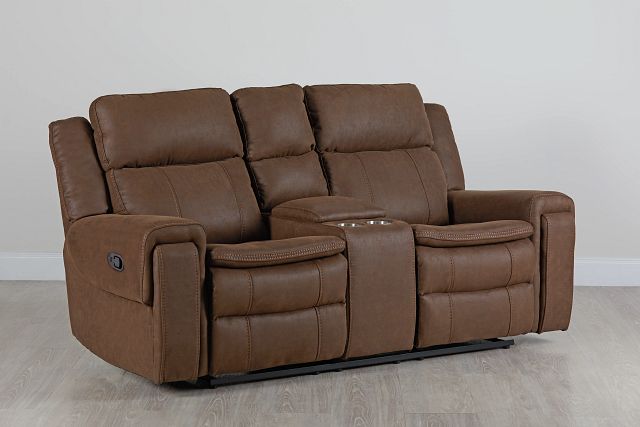 Scout Brown Micro Reclining Console Loveseat (0)