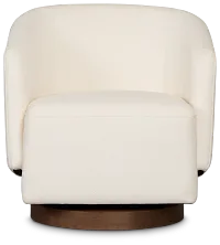 Luna White Fabric Swivel Chair