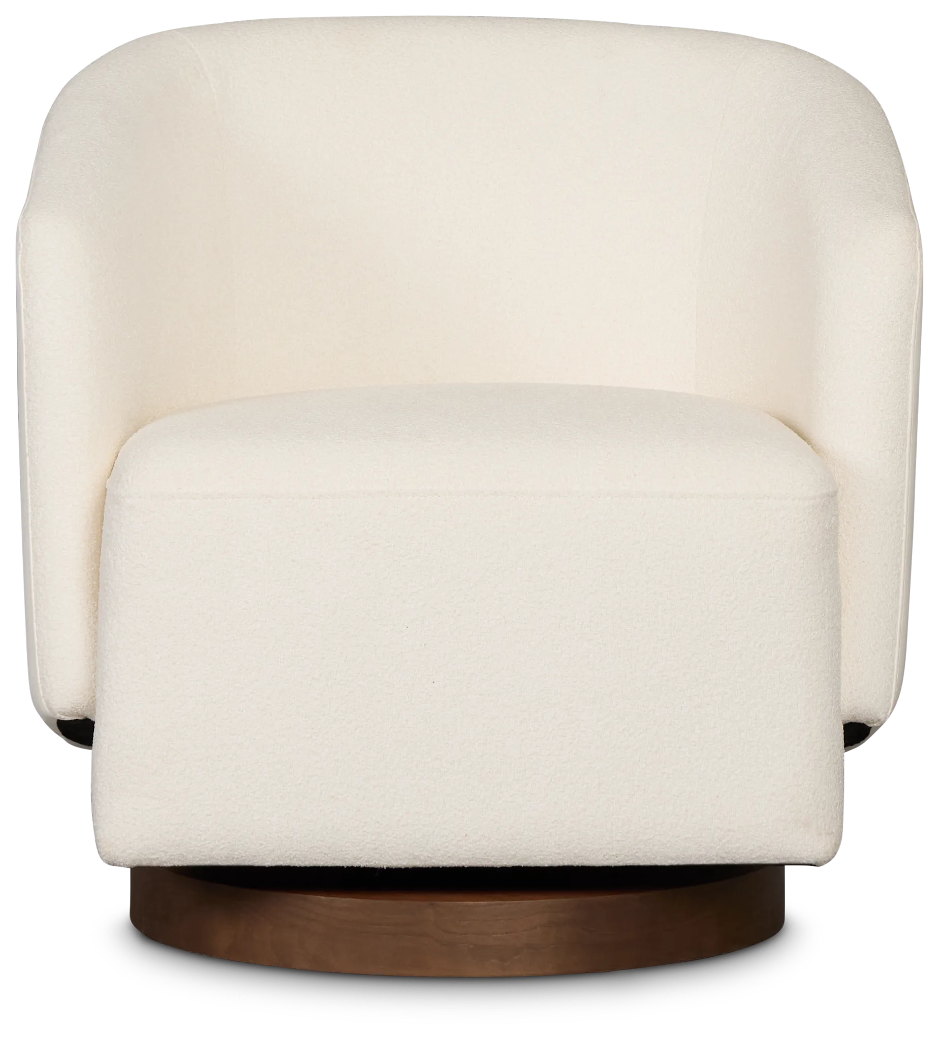 Luna White Fabric Swivel Chair