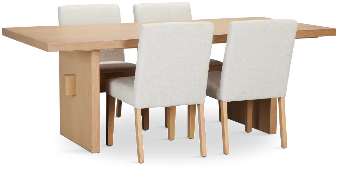 Park Ridge Light Tone Trestle Rectangular Table & 4 Upholstered Chairs Park Ridge Light Tone Trestle Rectangular Table & 4 Upholstered Chairs