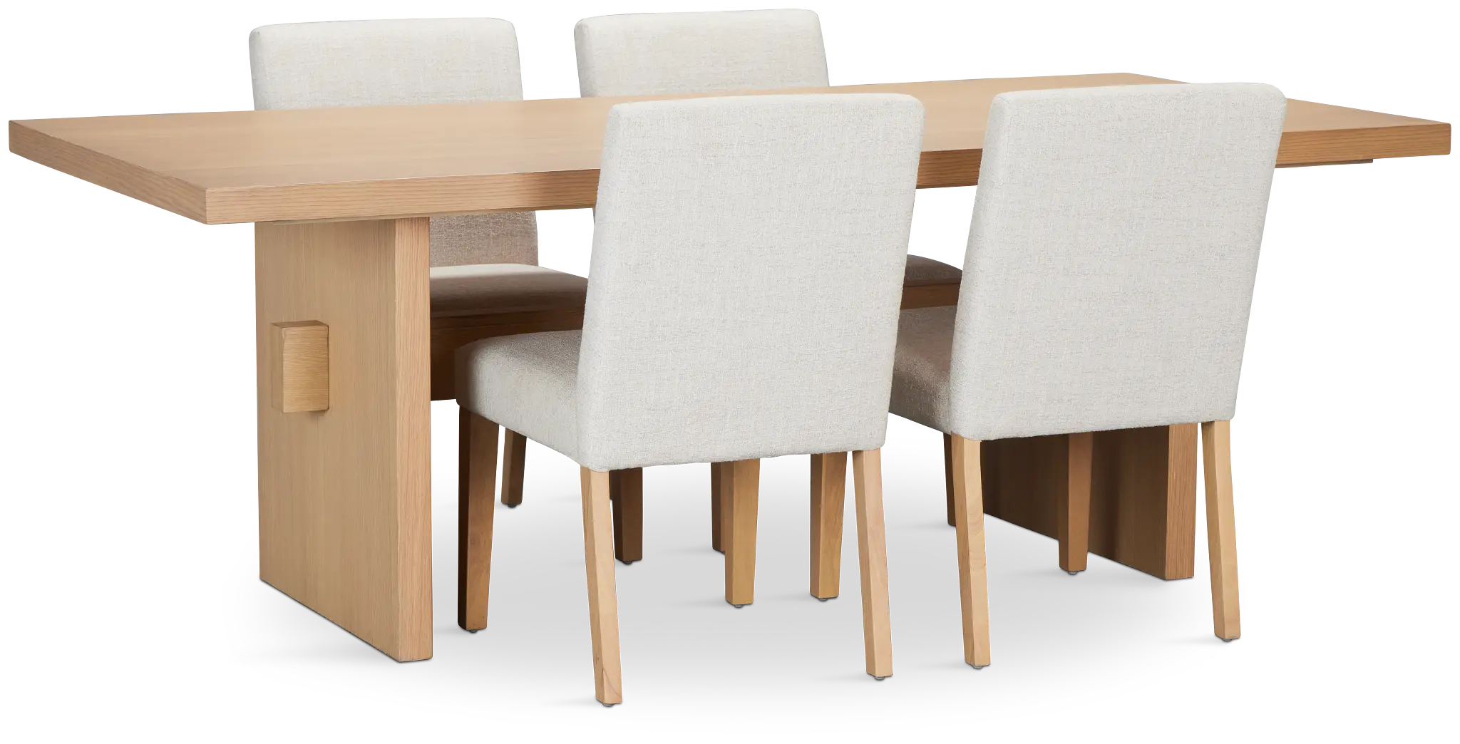 Park Ridge Light Tone Trestle Rectangular Table & 4 Upholstered Chairs Park Ridge Light Tone Trestle Rectangular Table & 4 Upholstered Chairs