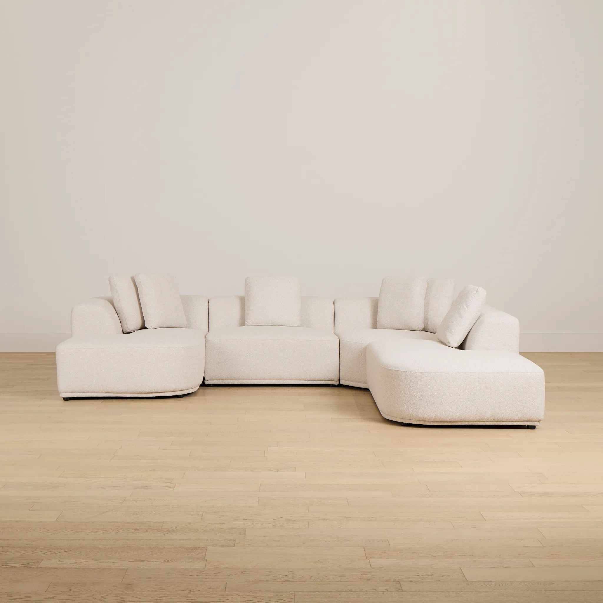 Catalina Beige Fabric Medium Left Chaise Sectional