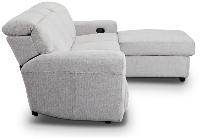 Callum Light Gray Storage Small Right Chaise Sleeper Sectional