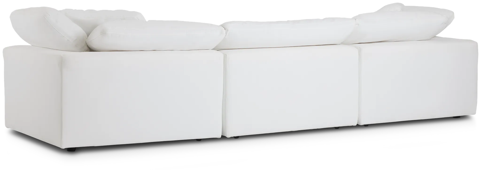Nixon White Fabric 3-piece Modular Sofa