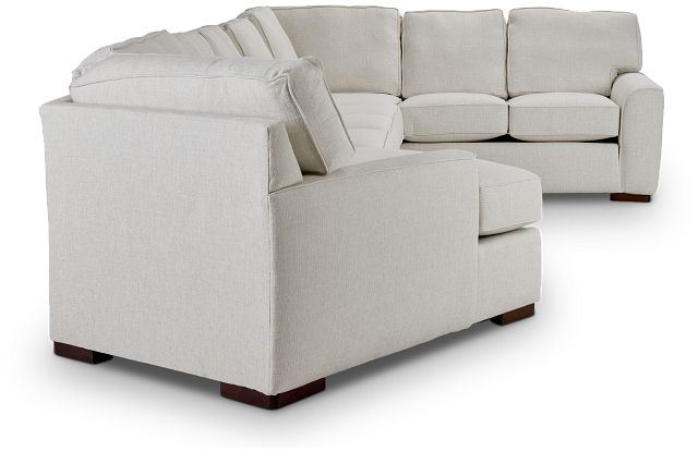 Austin White Fabric Large Left Cuddler Sectional