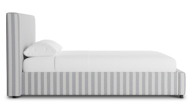 Grayton Sea Lane Light Gray 44" Upholstered Platform Bed
