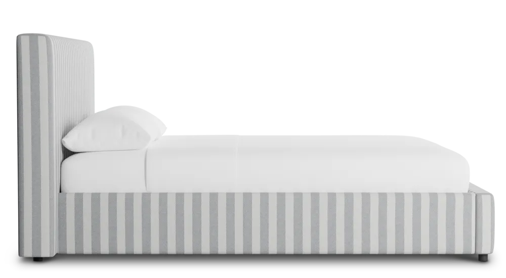 Grayton Sea Lane Light Gray 44" Upholstered Platform Bed