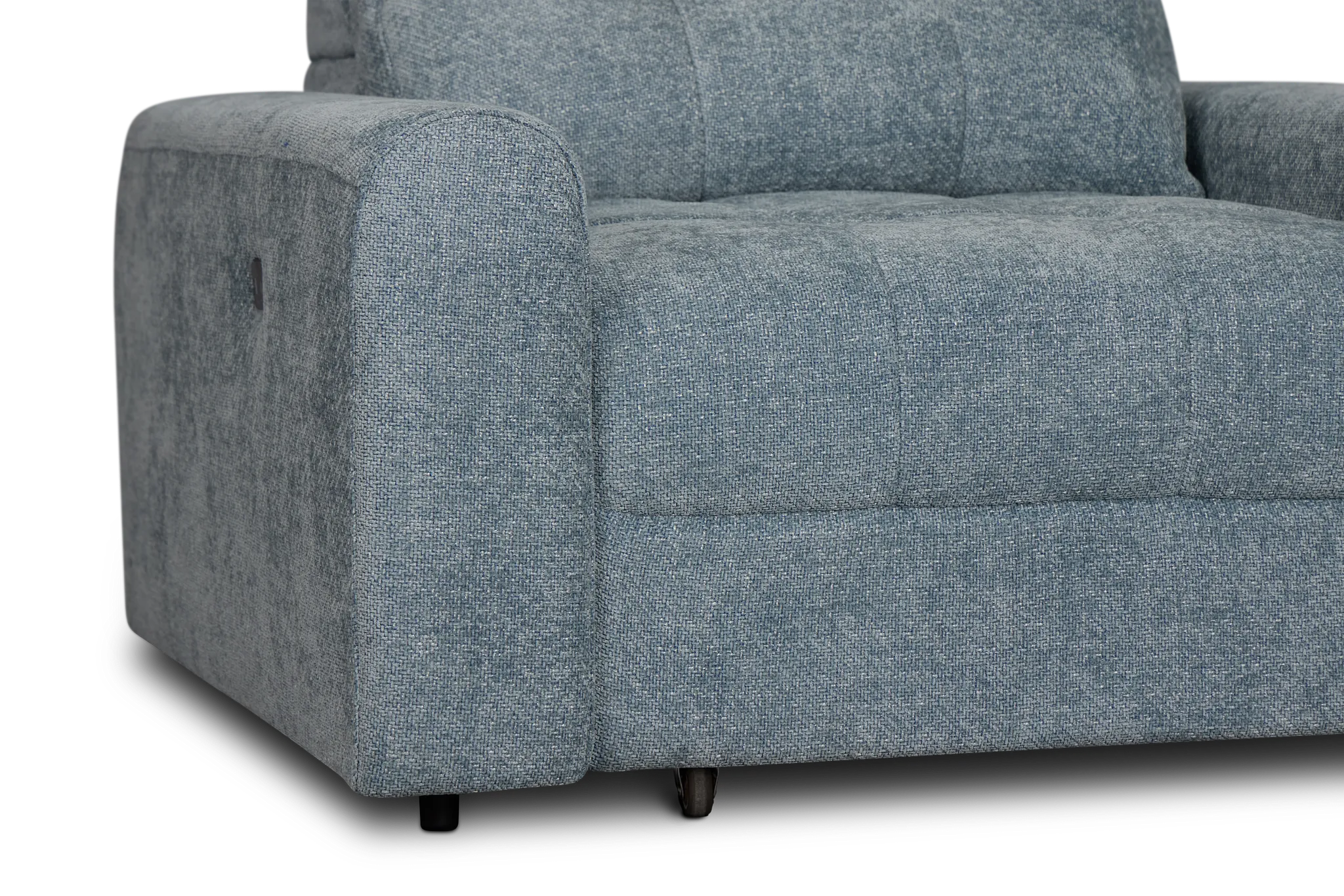 Hendrix Light Blue Fabric Power Reclining Chaise