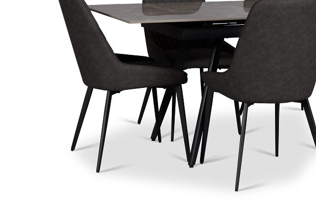 Maricopa Gray Extension Table With 6 Upholstered Side Chairs