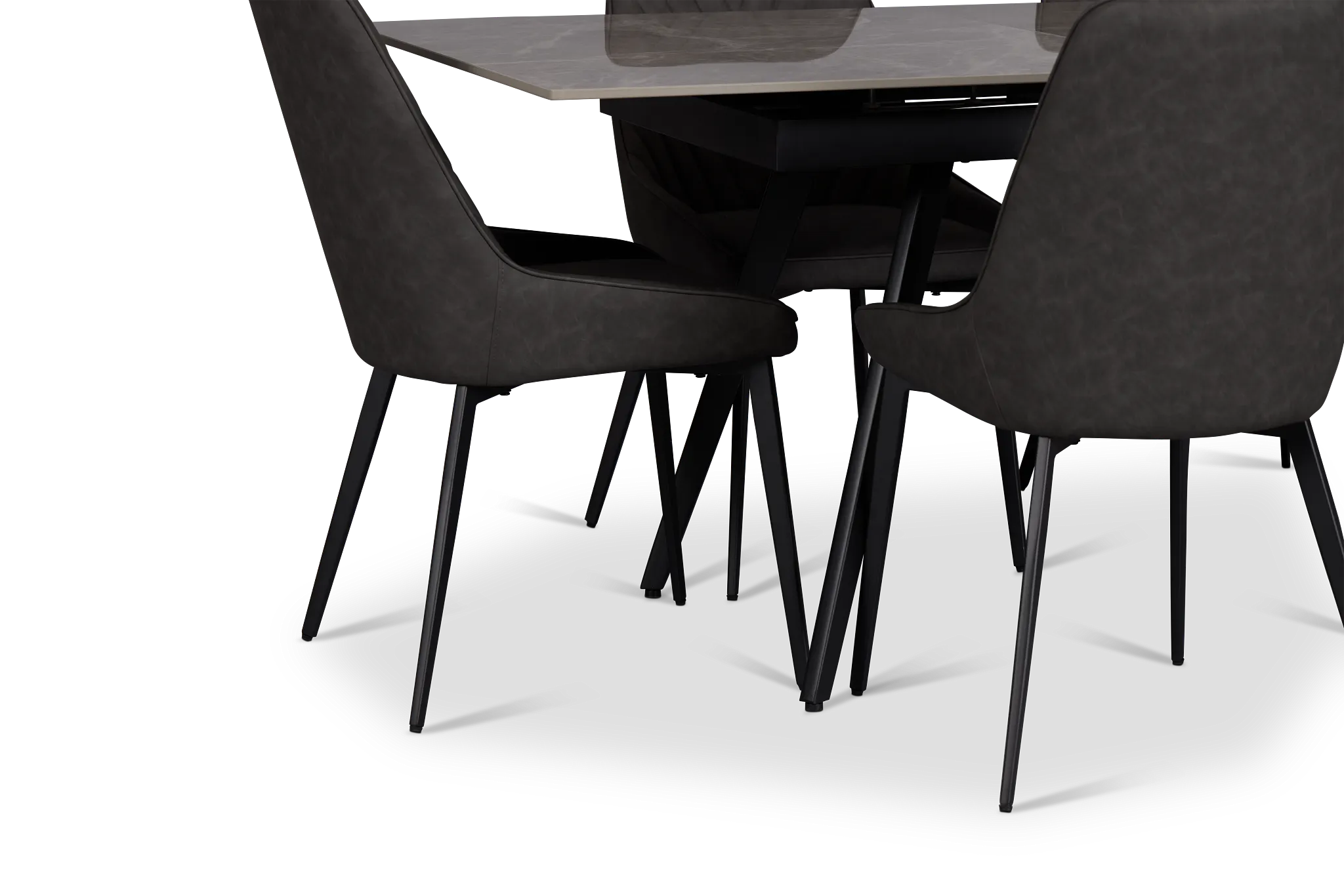 Maricopa Gray Extension Table With 6 Upholstered Side Chairs