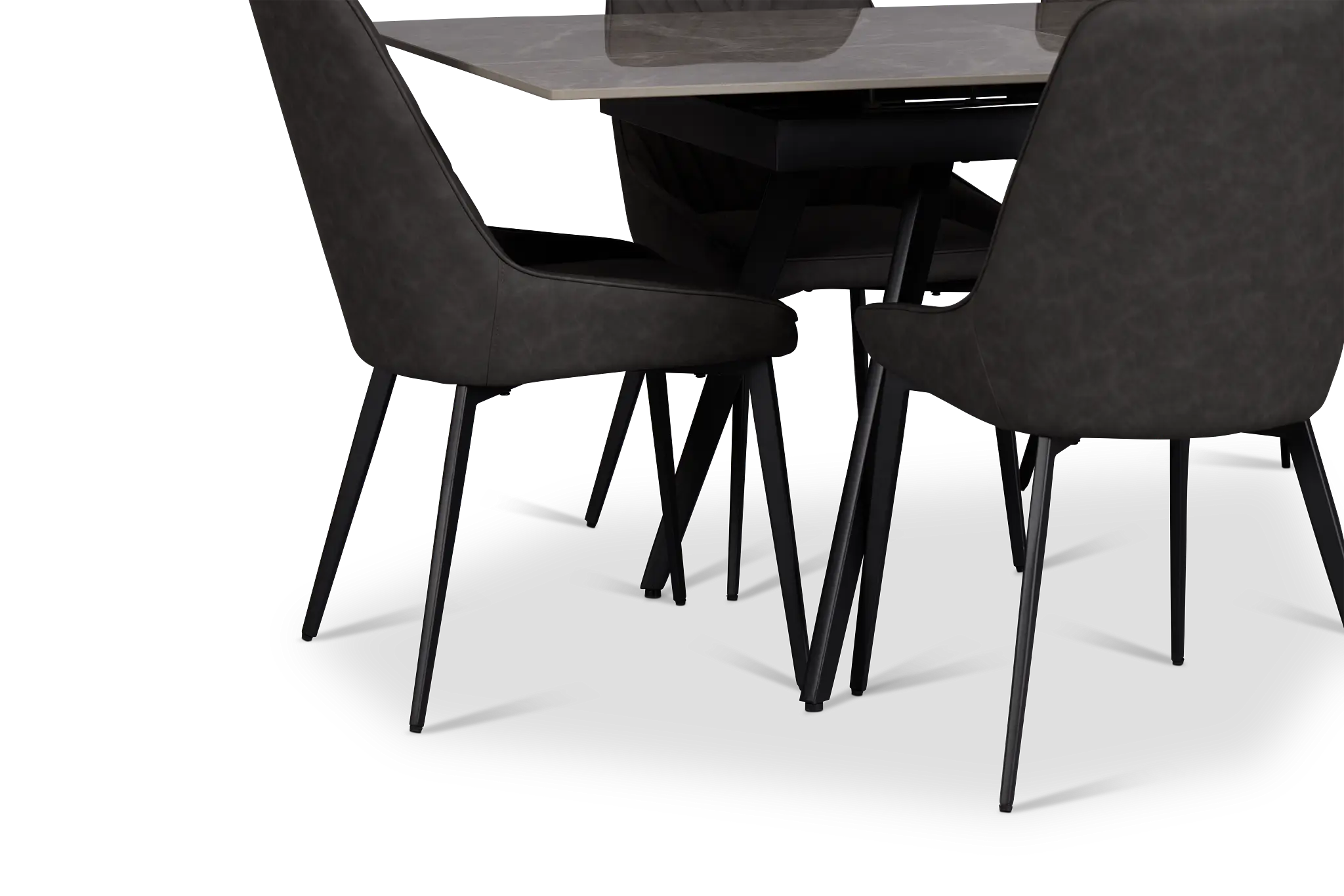 Maricopa Gray Extension Table With 6 Upholstered Side Chairs Maricopa Gray Extension Table With 6 Upholstered Side Chairs