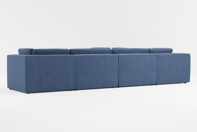 Destin Revenue Dark Blue Fabric 6-piece Modular Sectional