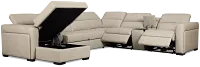 Melody Light Gray Storage Medium Left Dual Power Chaise Sleeper Sectional