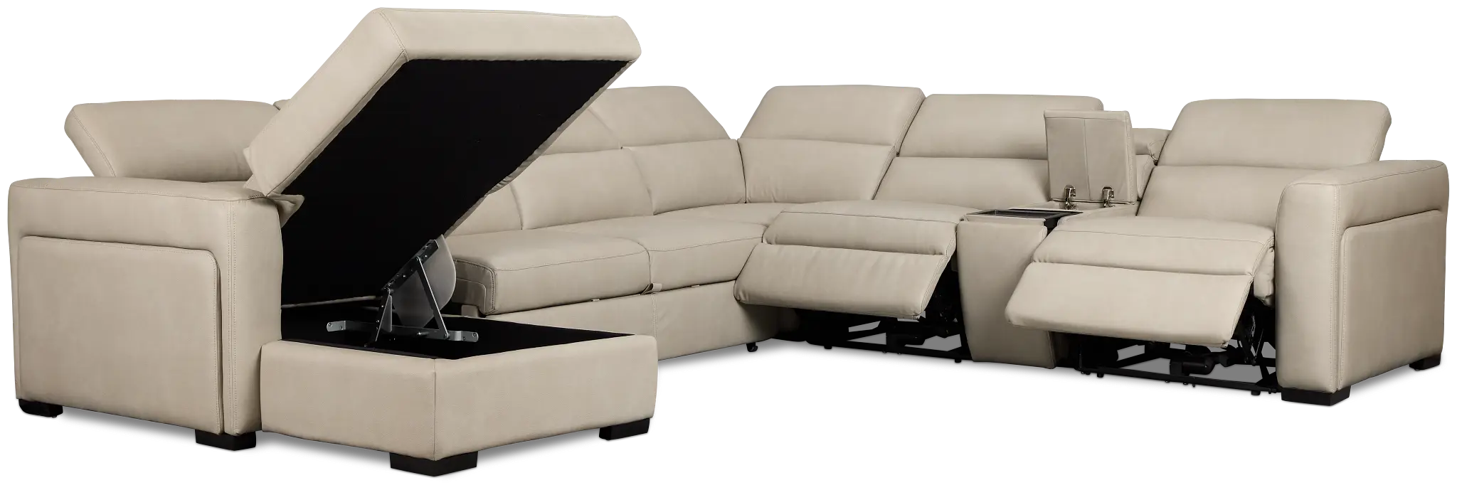 Melody Light Gray Storage Medium Left Dual Power Chaise Sleeper Sectional Melody Light Gray Storage Medium Left Dual Power Chaise Sleeper Sectional