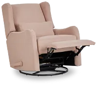Georgia Light Pink Fabric Swivel Glider Recliner