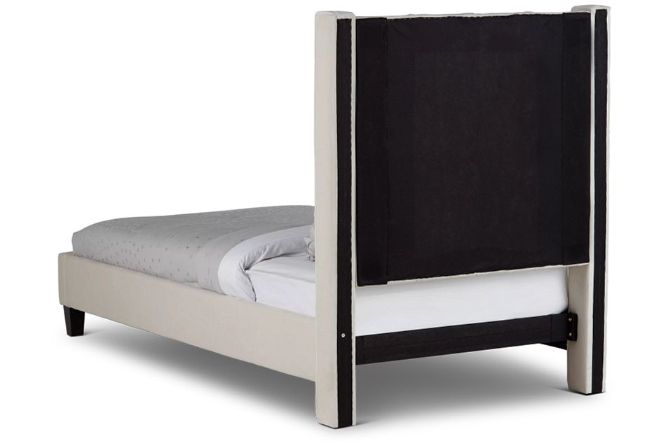 Audrey Beige Velvet Platform Bed
