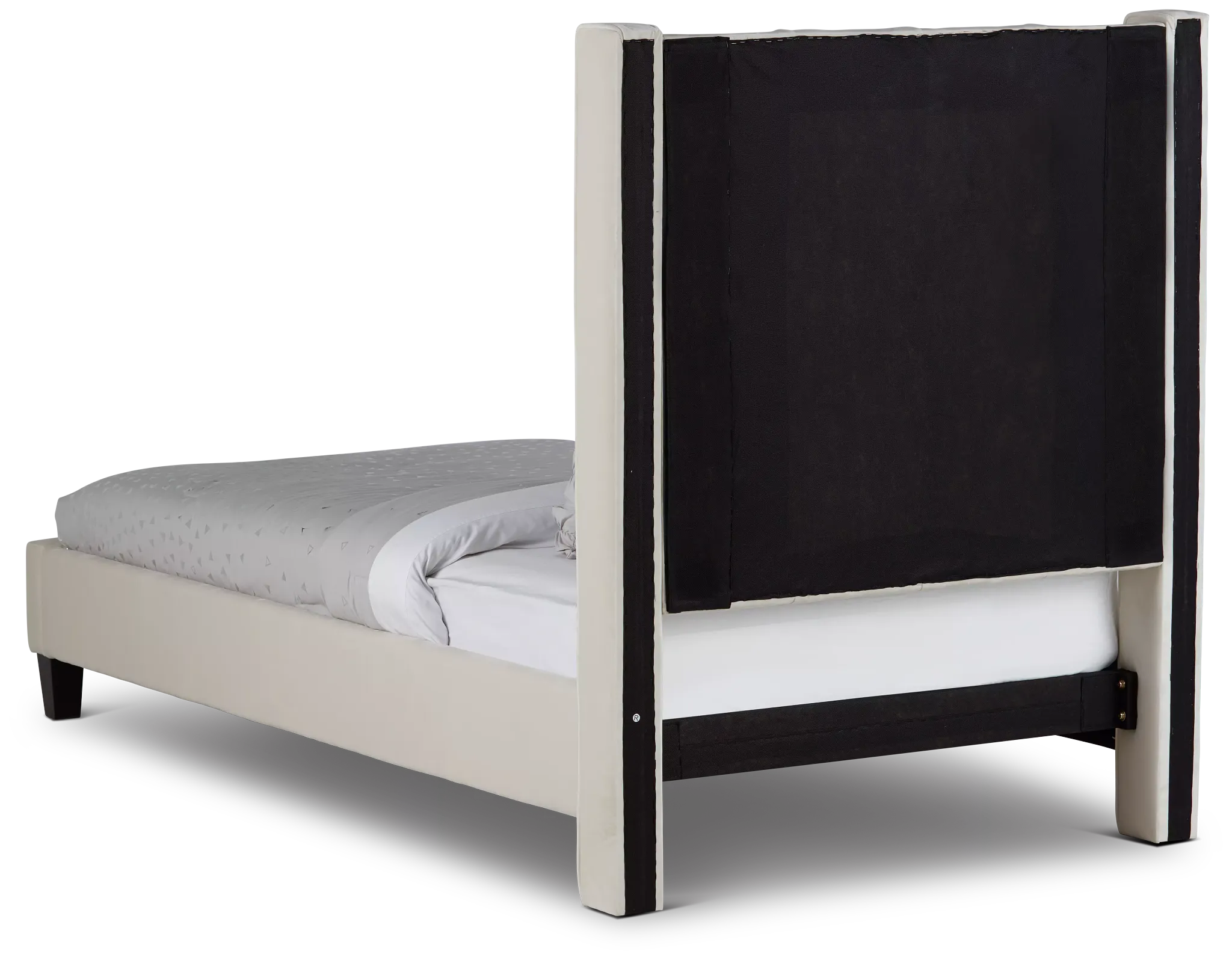 Audrey Beige Velvet Platform Bed