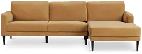 Nala Light Brown Velvet Right Chaise Sectional