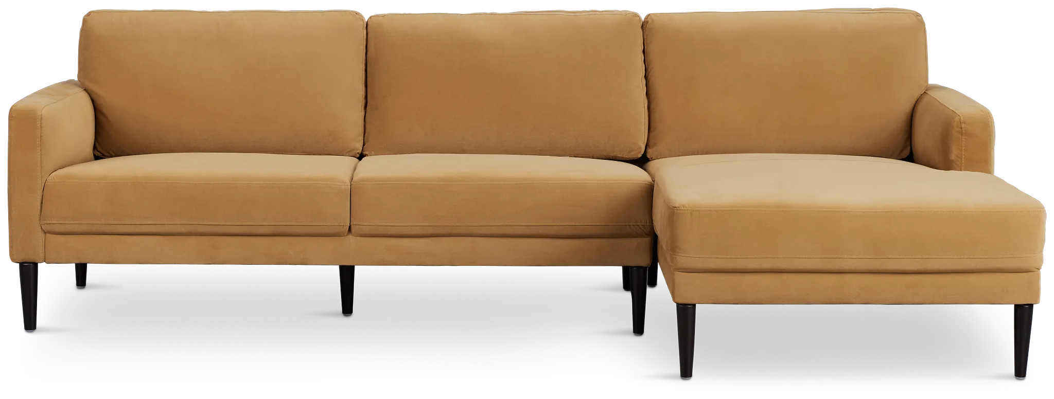 Nala Light Brown Velvet Right Chaise Sectional