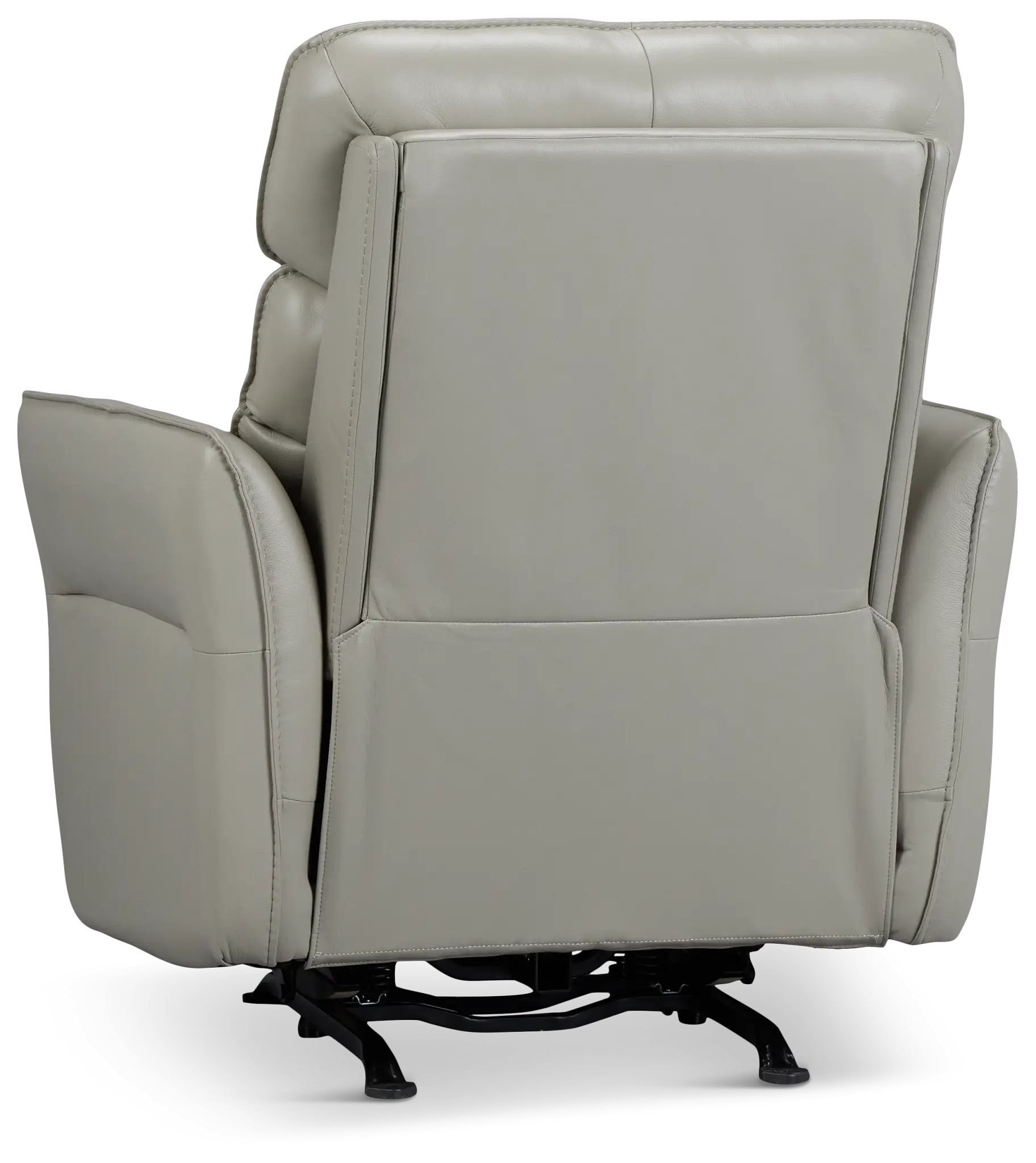 Preston Light Gray Lthr/vinyl Power Recliner With Heat And Massage Preston Light Gray Lthr/vinyl Power Recliner With Heat And Massage