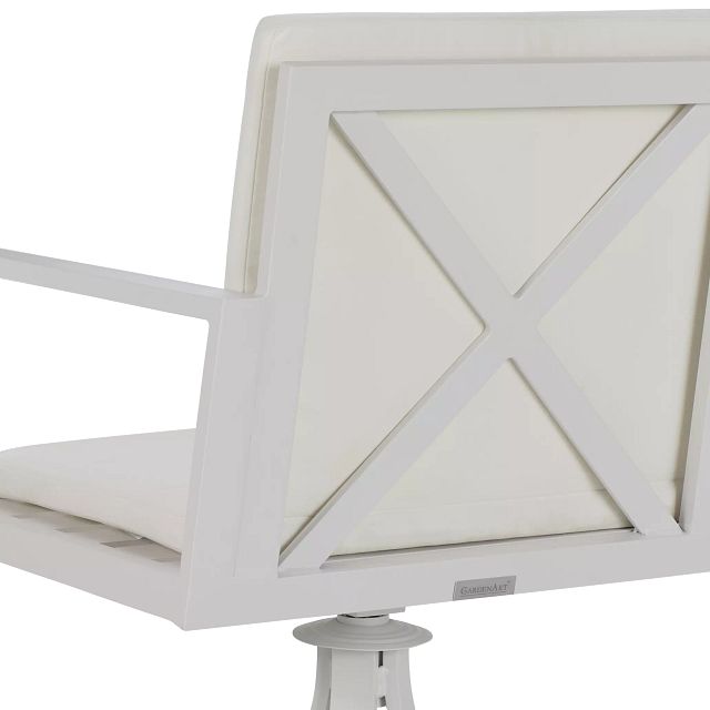 Linear White Swivel Chair