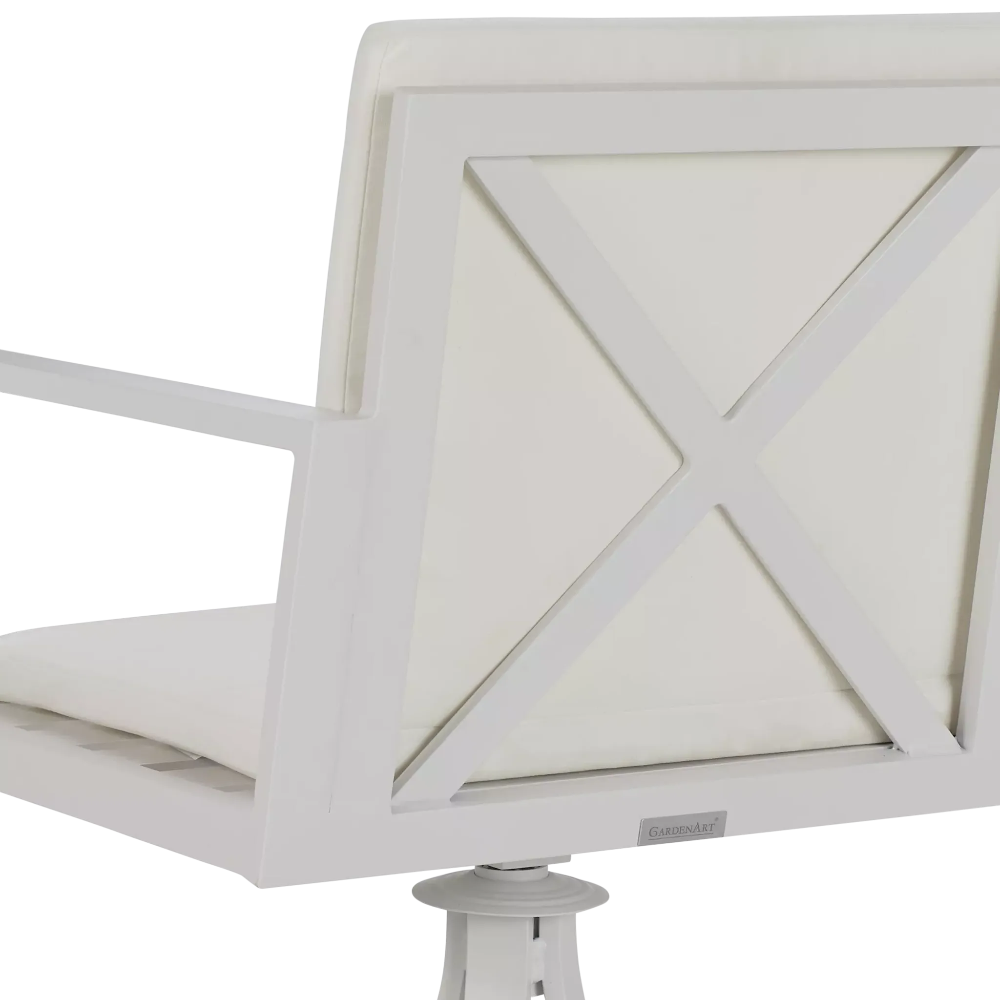 Linear White Swivel Chair