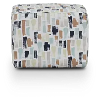 Artist Dark Blue Fabric Accent Pouf