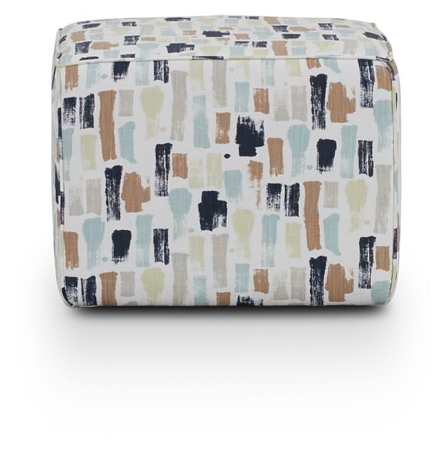 Artist Dark Blue Fabric Accent Pouf