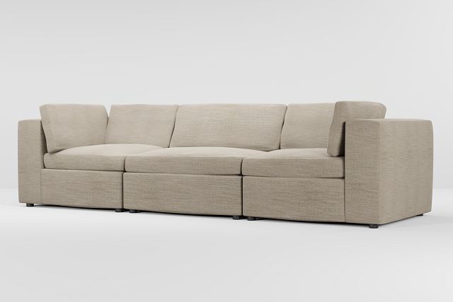 Destin Victory Taupe Fabric 3-piece Modular Sofa