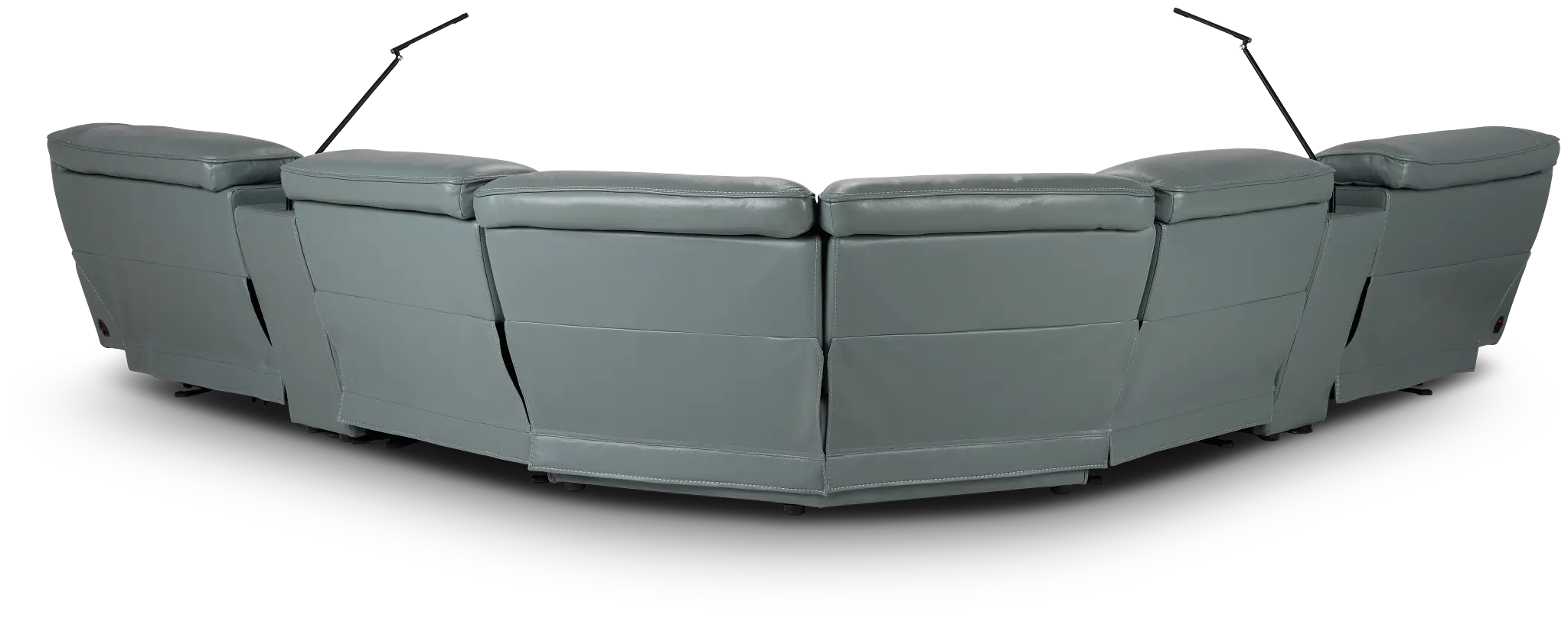 Reign Green Lthr/vinyl Large Dual Power Reclining Two-arm Sectional Reign Green Lthr/vinyl Large Dual Power Reclining Two-arm Sectional