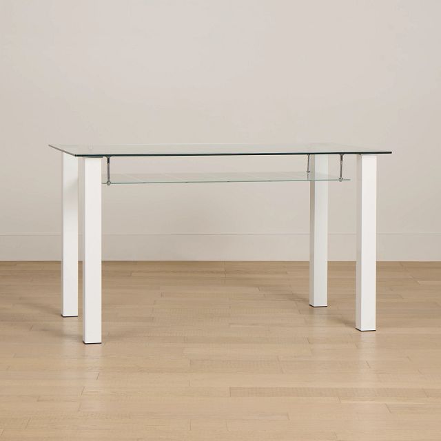 Vienna White Glass High Dining Table