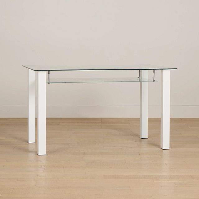 Vienna White Glass High Dining Table