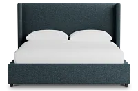 Captiva Elevation Dark Blue 48" Upholstered Shelter Bed