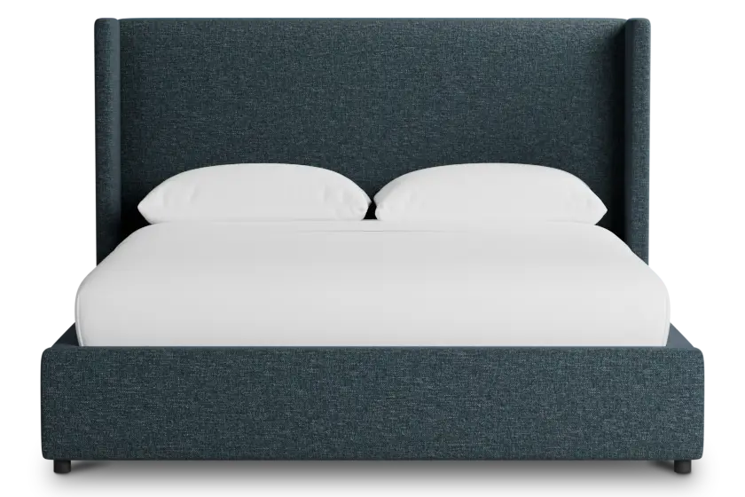 Captiva Elavation Dark Blue 48" Upholstered Shelter Bed Captiva Elavation Dark Blue 48" Upholstered Shelter Bed