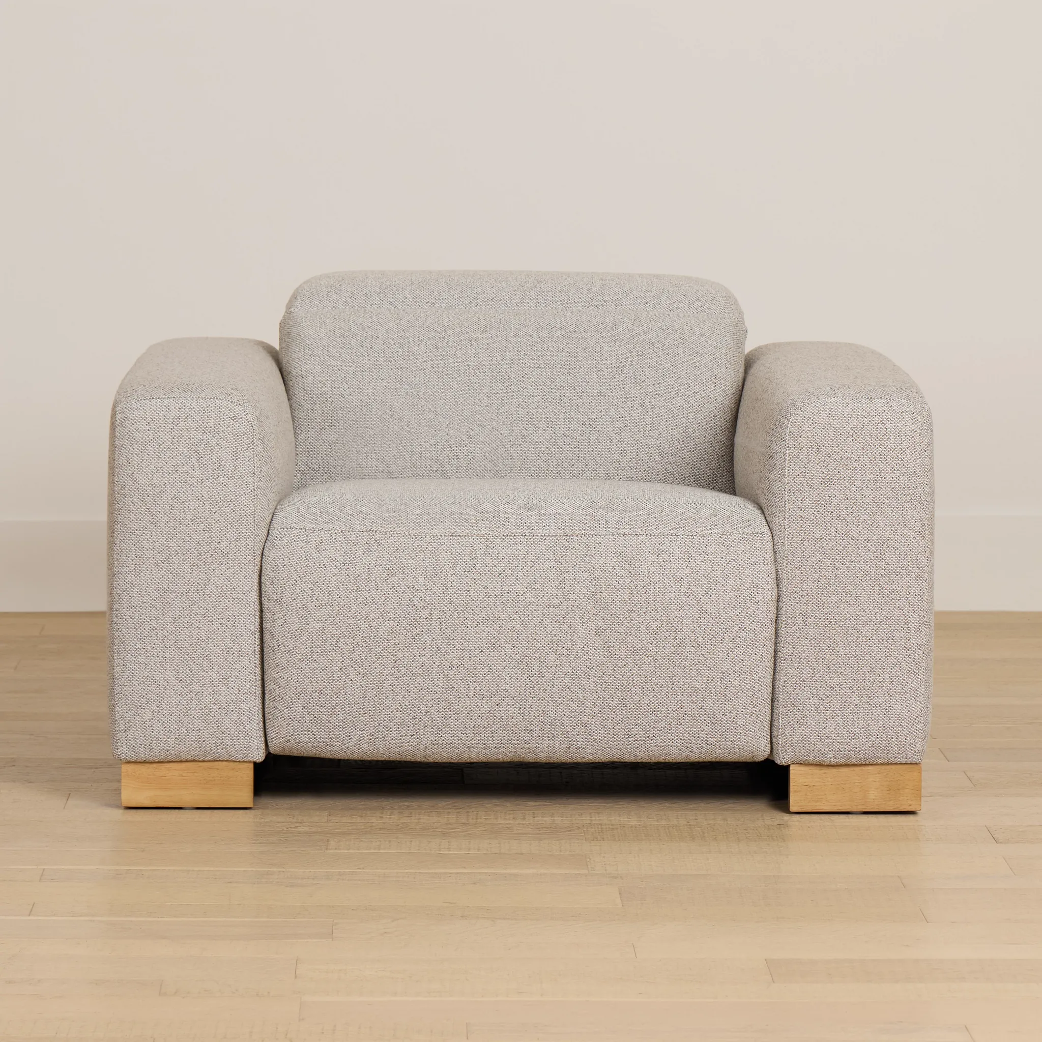 Leona Light Gray Fabric Power Recliner With Power Headrest