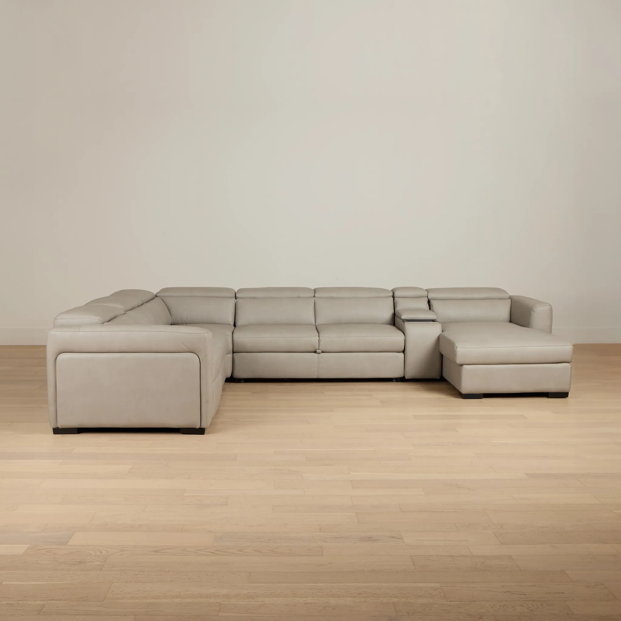 Melody Light Gray Storage Medium Right Dual Power Chaise Sleeper Sectional