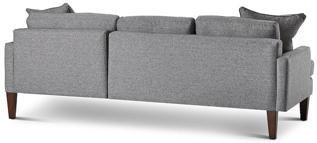 Morgan Dark Gray Fabric Small Right Chaise Sectional W/ Wood Legs