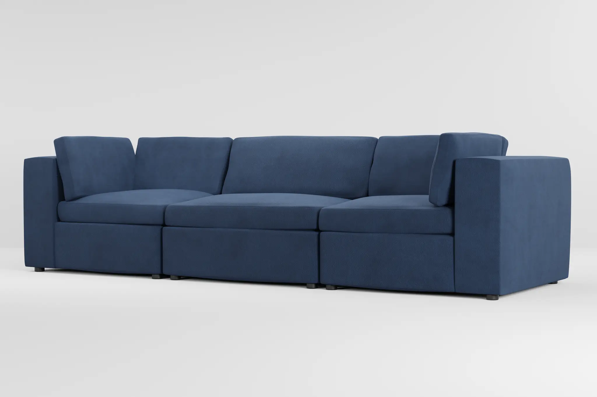 Destin Revenue Dark Blue Fabric 3-piece Modular Sofa Destin Revenue Dark Blue Fabric 3-piece Modular Sofa