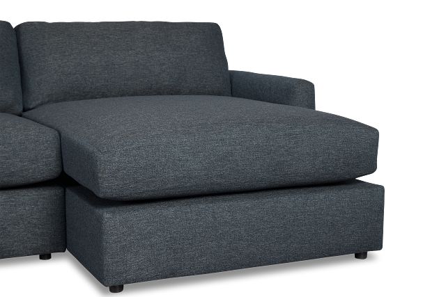 Noah Dark Blue Fabric Small Right Chaise Sectional