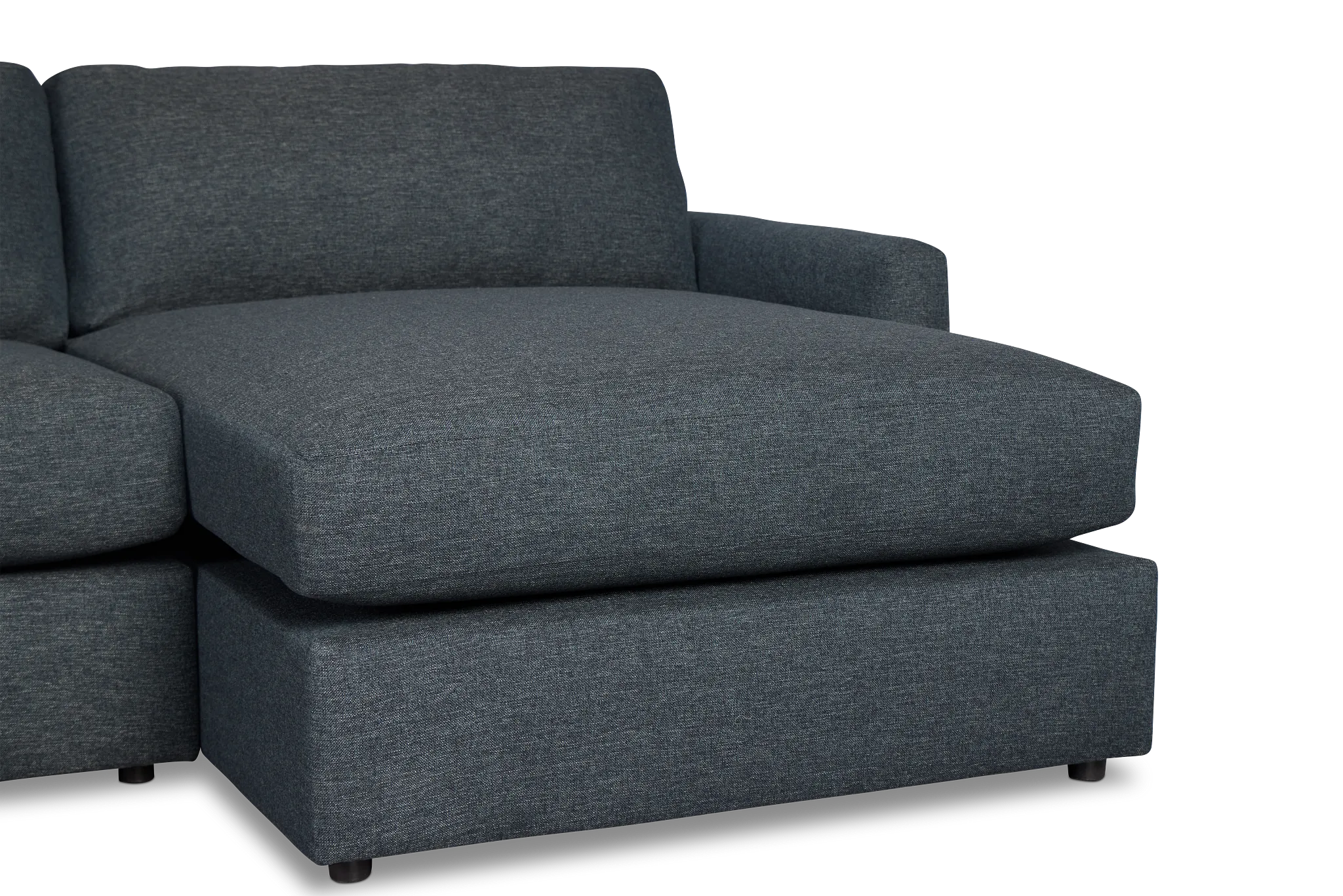 Noah Dark Blue Fabric Small Right Chaise Sectional