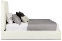 Doral White Curved Upholstered Platform Bed