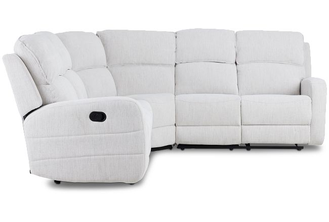 Piper Light Beige Fabric Small Two-arm Manually Reclining Sectional