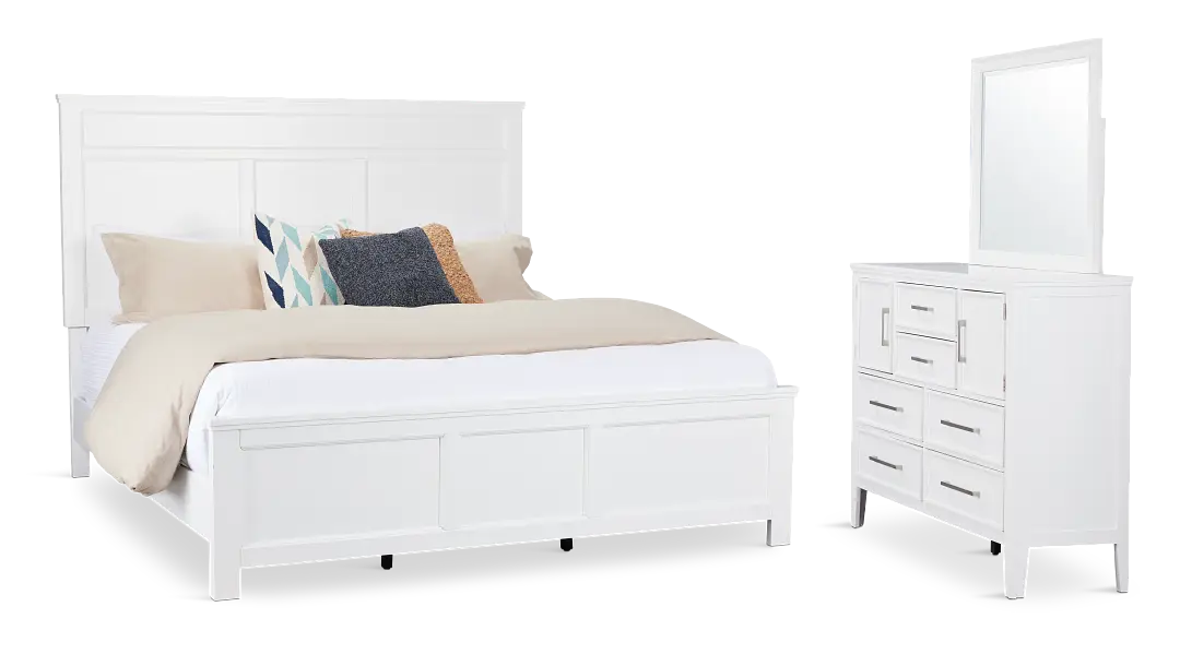 Seabrook White Large Panel Bedroom Seabrook White Large Panel Bedroom