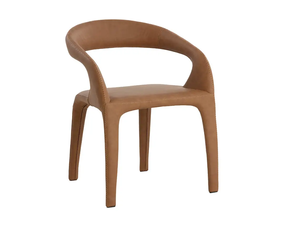 Celly Brown Curved Upholstered Arm Chair Celly Brown Curved Upholstered Arm Chair